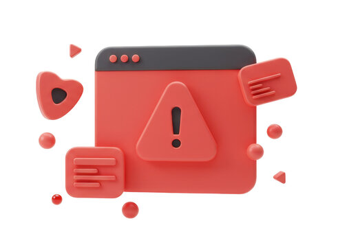 Error warning message in pop-up screen illustration