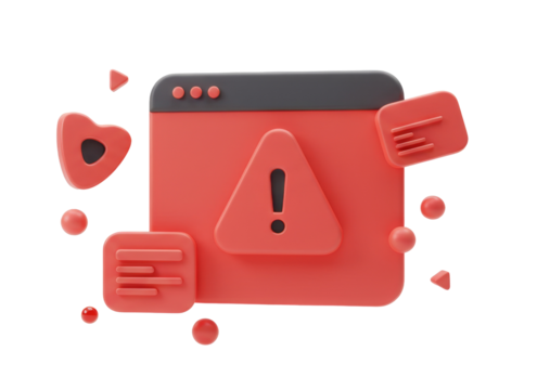 Error warning message in pop-up screen illustration - Powered by Adobe
