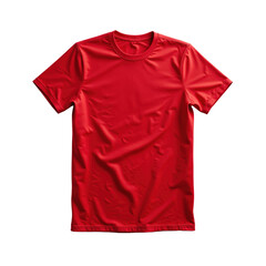 Vibrant red t-shirt with smooth glossy texture, perfect for bold fashion statements..