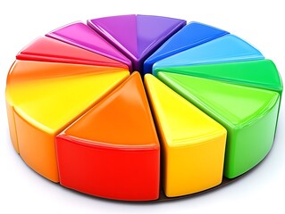Obraz premium A Brightly Colored Pie Chart Showing Several Different Sections