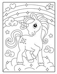 Unicorn coloring pages for kids
