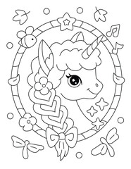 Unicorn coloring pages for kids