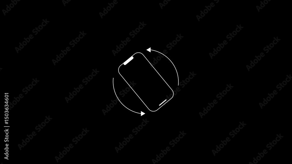 Poster turn concept. please rotate your phone to landscape 90 rotation . rotate smartphone icons isolated o
