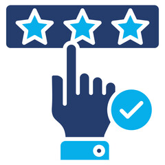 Rating glyph blue color icon