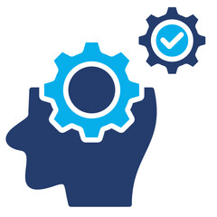 Skills glyph blue color icon