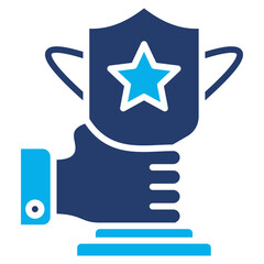 Reward glyph blue color icon