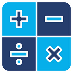 Mathematics glyph blue color icon
