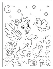 Unicorn coloring pages for kids