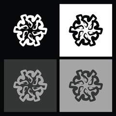 Abstract Black and White Radial Icon – Versatile Design Element for Websites, Logos, and Graphic Projects with a Bold Monochrome Aesthetic