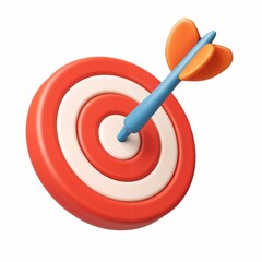 Target with arrow 3d icon isolated on white background

