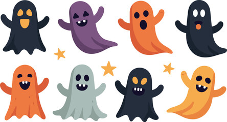 Ghost Vector Set – Halloween Clipart Bundle for Spooky Designs and Crafts