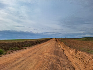 country road in the field