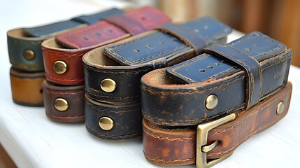 Artisanal Leather Belts Showcase: Handcrafted Vintage Style Waist Accessories