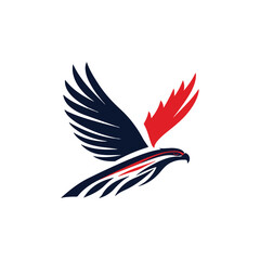 Obraz premium Simple Flying Falcon Vector Logo