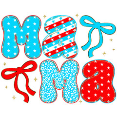 4th of July Mama PNG Patriotic American Mama Sublimation Design

