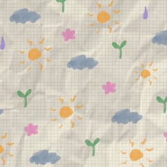 Weather hand drawn pattern illustration background