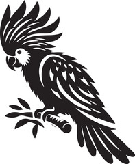 bird silhouette, parrot silhouette art vector illustration
