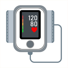 Digital Blood Pressure Monitor Measuring Systolic and Diastolic Levels – Medical Device Illustration