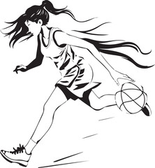 Obraz premium Black and White Athletic Action Figures – Clipart Set