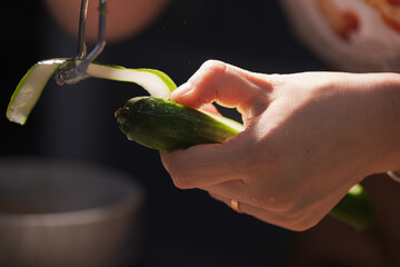 The Moment of Slicing a Cucumber