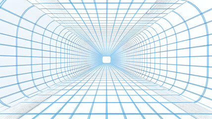 rendered in white  using a light blue grid