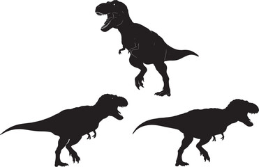 Fototapeta premium Dinosaur in walking pose silhouette vector illustration