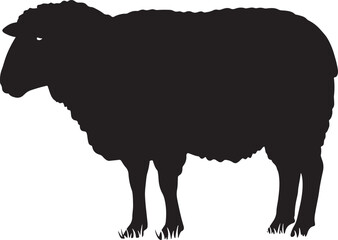 Group of sheep animal silhouettes vector illustration