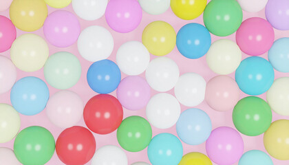 Abstract 3D Render Multicolored Rounded Shapes Background