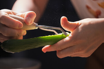 The Moment of Peeling a Cucumber