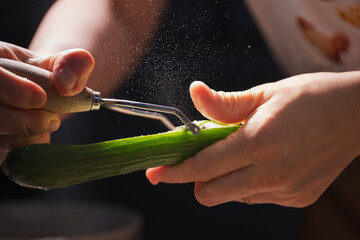The Moment of Slicing a Cucumber