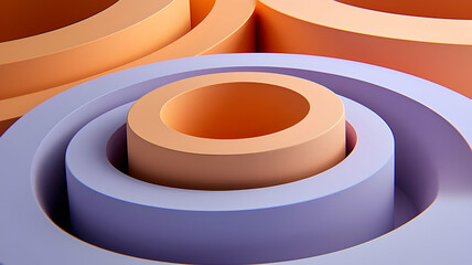 Obraz premium 3D Abstract Orange and Purple Circular Tubes