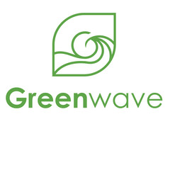 Minimalist Line Green Wave in Leaf Shape Corporate Identity Element