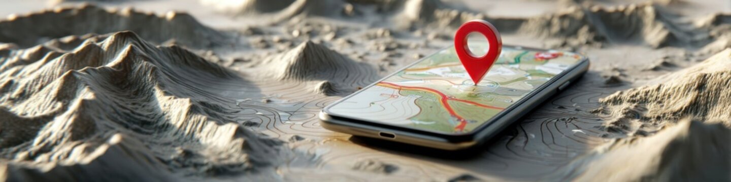 Smartphone with Digital Map and Location Pin, Symbolizing Navigation and Missing Children Day