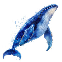 Majestic blue whale artwork conveying ocean depth and marine creature gracefulness