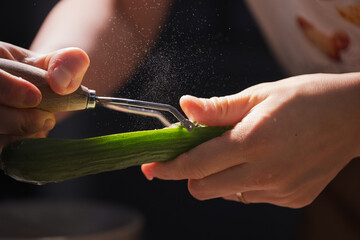 The Moment of Peeling a Cucumber