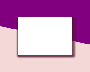 Empty horizontal paper card mockup