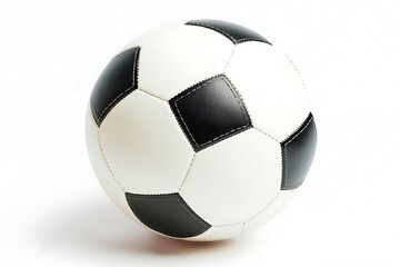 Fototapeta premium Classic Black and White Soccer Ball, Clean Studio Shot, Isolated on White Background.