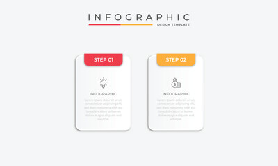 Creative concept for infographic with 2 steps, options, parts or processes. Business data visualization