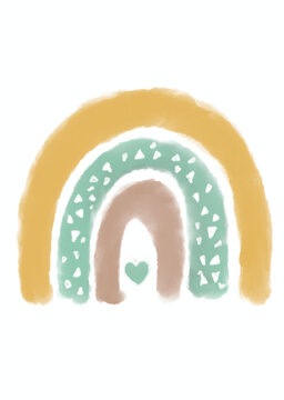 recommend clip art: Boho Rainbow Baby Nursery Wall Art 001