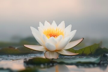 White Water Lily Dawn Bloom.