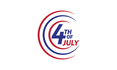 July fourth. happy independence day of usa round style. fourth of july sign. 4th of july united states for banner, social media ,website, postcard png and vector illustration