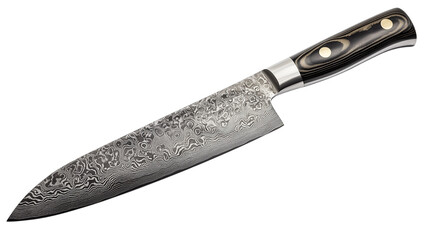 steel chef knife isolated on transparent background © Kohenor