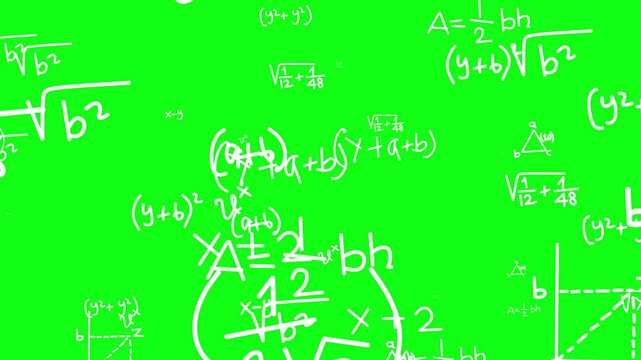 4K Math Background Greenscreen effect Chromakey