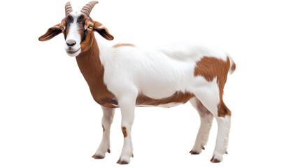Obraz premium Brown and white goat isolated on transparent background
