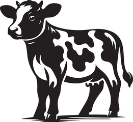 baby cow silhouette vector icon, baby cow logo vector