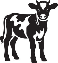 baby cow silhouette vector icon, baby cow logo vector