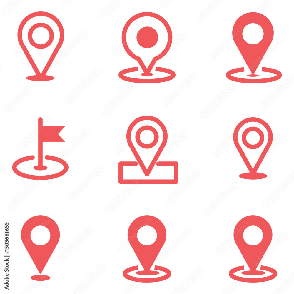 Fototapete map pin icon. location pin place marker. location icon. map marker pointer icon set. gps location sy