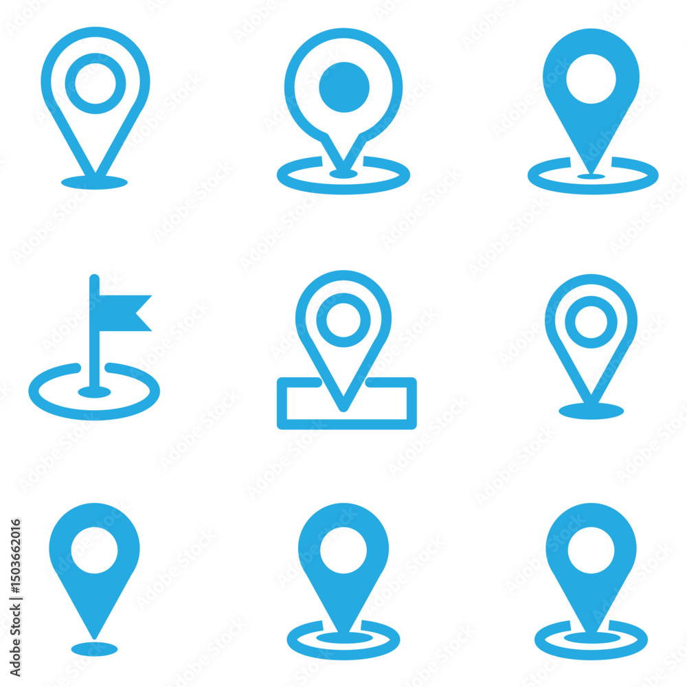 Fototapete map pin icon. location pin place marker. location icon. map marker pointer icon set. gps location sy
