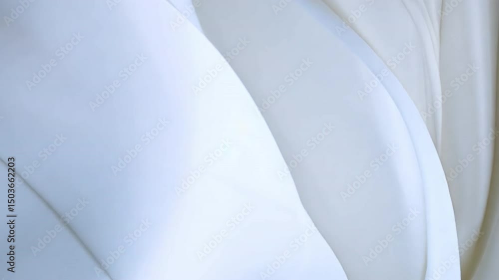Poster elegant white fabric soft drapes and smooth texture create serene backgrounds with gentle curves and