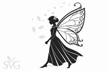 Fantasy Fairy Silhouette Graphic – SVG/PNG Format